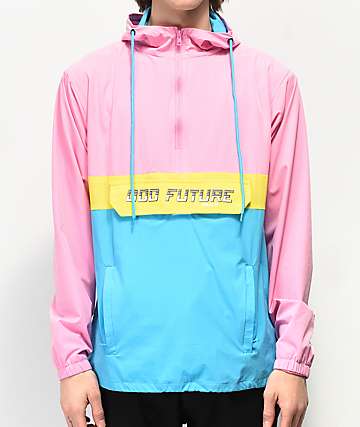 Odd Future Neon Colorblock Pink, Yellow & Blue Anorak Jacket