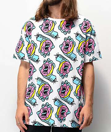 Odd Future x Santa Cruz Donut Scream Allover camiseta blanca