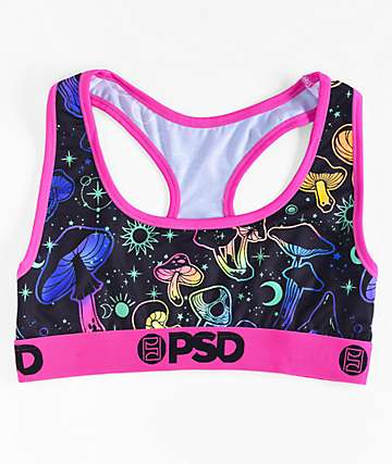PSD Women's Deep Dye Sports Bra, Black, XS at  Women's