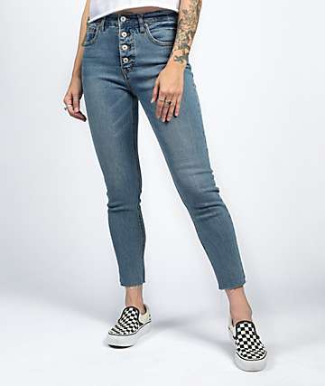 Pantalones ajustados de mezclilla Zadie Blue de alta altura de Unionbay