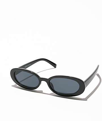 Petals and Peacocks Chances Black Oval Sunglasses -