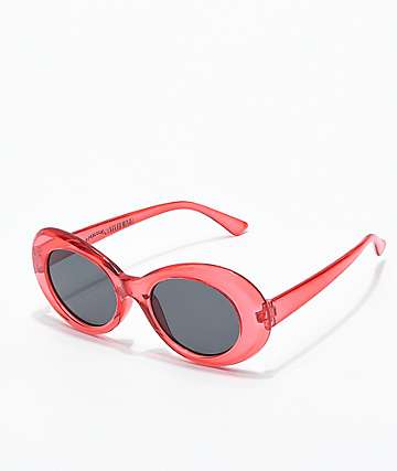 Petals and Peacocks Nevermind gafas de sol rojas transparentes