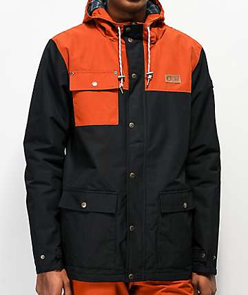 Picture Organic Jack 10K chaqueta de snowboard negra y naranja