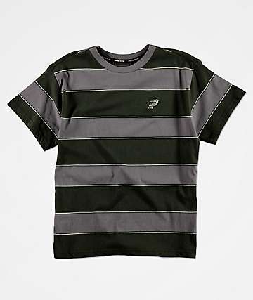 Primitive Hi Eight camiseta negra y gris de rayas para niños