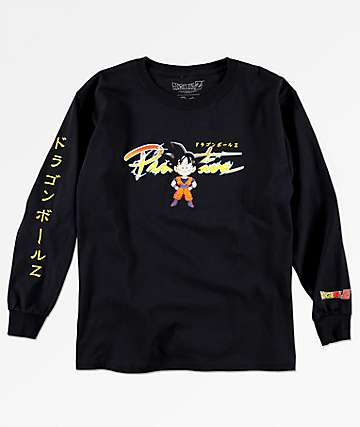 Primitive x Dragon Ball Z Boys Goku Nuevo Black Long Sleeve T-Shirt