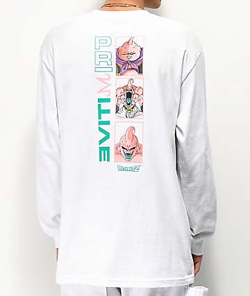 Primitive x Dragon Ball Z Majin Forms camiseta blanca de manga larga