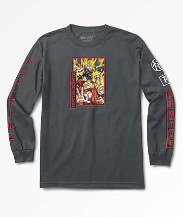 Primitive x Dragon Ball Z Super Saiyan Goku Charcoal Long Sleeve T-Shirt