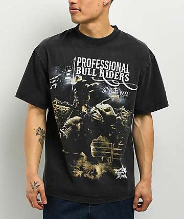 Professional Bull Riders Freedom To Ride Black Wash T-Shirt