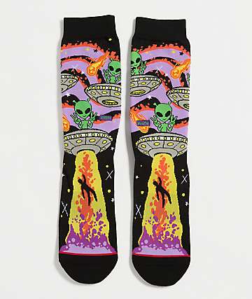 Pyvot Flames Black Crew Socks