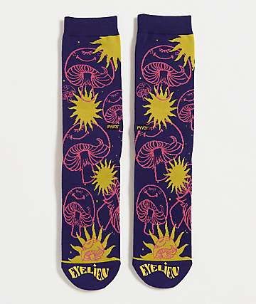 Pyvot Flames Black Crew Socks