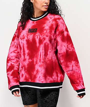 Ragged Jeans Proud sudadera tie dye con cuello redondo rosa