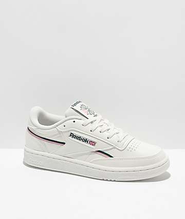 Reebok Club C Double White & Black Shoes | Zumiez