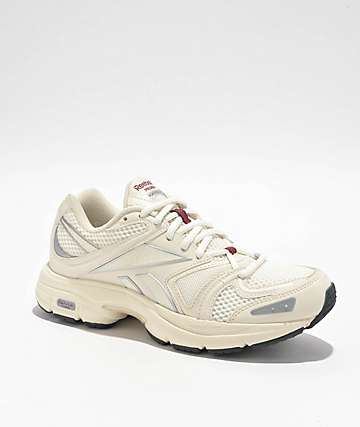 Reebok Classic Leather 2400 Chalk, Grey & Pink Shoes | Zumiez