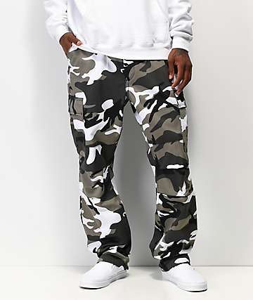 grey and white army pants