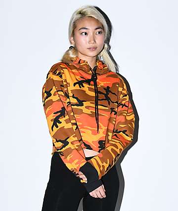 camo crop hoodie