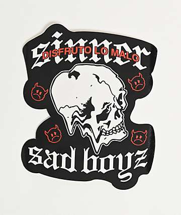SAD BOYZ  by Junior H Puff Black Long Sleeve T-Shirt