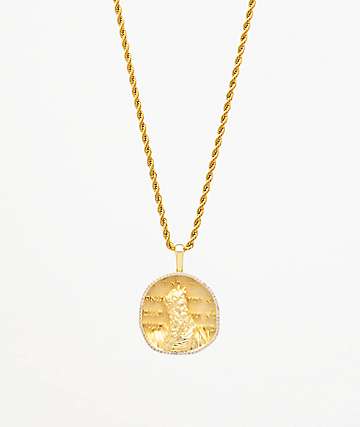 Saint Midas Michelangelo's Moses Yellow Gold 20" Rope Chain Necklace