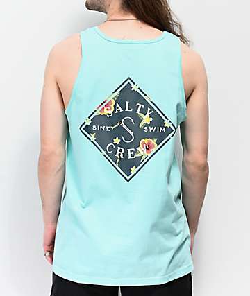 Salty Crew Island Time camiseta sin mangas en verde azulado