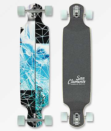 San Clemente Broken Glass 39" Drop Through Longboard Complete