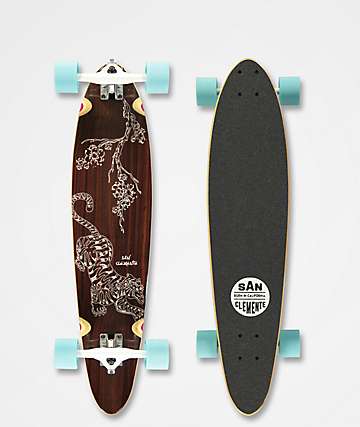 San Clemente Tiger Lily 34" Pintail Longboard Complete