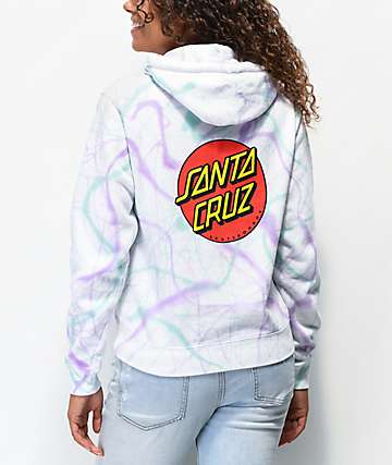 Santa Cruz Classic Dot sudadera con capucha tie dye azul y morada