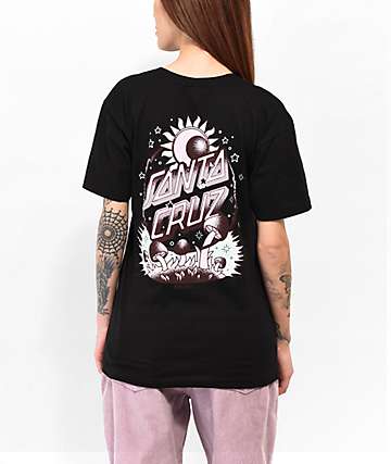 Santa Cruz Cosmic Bone Hand Black T-Shirt | Zumiez