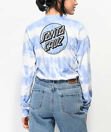 Santa Cruz Missing Dot Periwinkle camiseta tie dye de manga larga