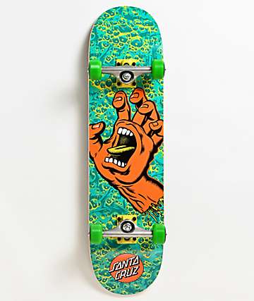 Santa Cruz Screaming Hand 8.0" Orange & Green Skateboard Complete