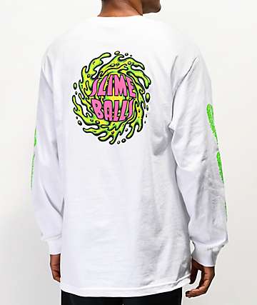 Santa Cruz Slime Balls NBNG camiseta blanca de manga larga