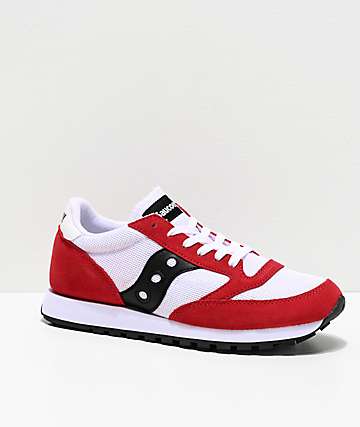 red and white saucony