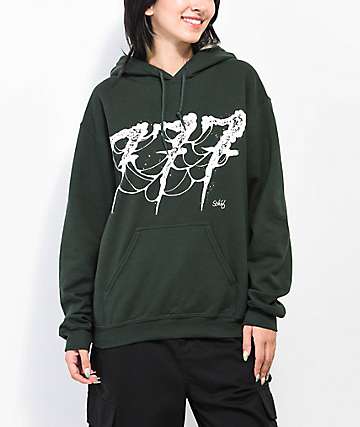 Grey hoodie discount with green writing