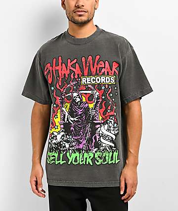 Shaka Wear Designer Garment Dye Shadow Grey T-Shirt
