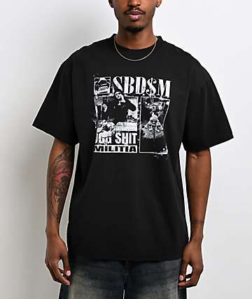 ShittyBoyz Dog Shit Militia BabyTron Grunge Black T-Shirt - 