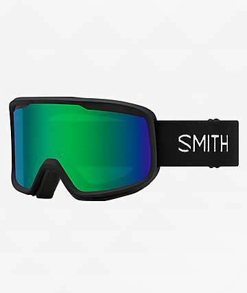 Smith Frontier Black & Green Sol-X Mirror Snowboard Goggles - 