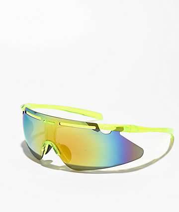 Sebastian Rectangle Full-Rim Polarized Sunglasses Yellow