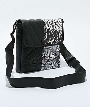 Sprayground Drip Check Savvy Black Fanny Pack | Zumiez