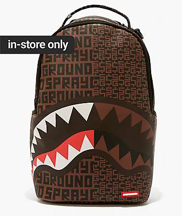 バッグ・カバンその他 SPRAYGROUND Men Bags D7507 PEEKING CHARACTER CHECK Brown SPRAYGROUND Brown Peeking Character Check Clutch Bag for Men