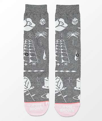 Stance x DROPOUT CLUB INTL. Knife Show Jesse Brown Grey Crew Socks