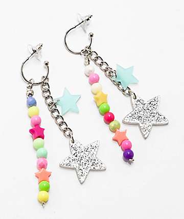 Stone + Locket Engraved Cross Earrings
