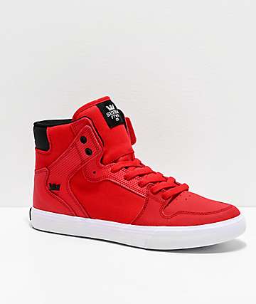 Supra Vaider Risk zapatos de skate rojos, negros y blancos