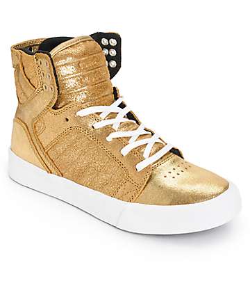 Supra Women's Skytop Gold Metallic Shoes