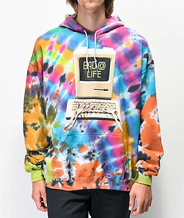 Teenage Bad @ Life sudadera con capucha tie dye multicolor