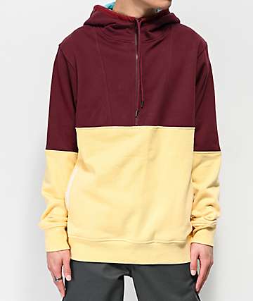 The Hundreds Lewis sudadera con capucha borgoña y caqui