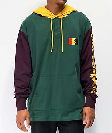 The Hundreds Miller camiseta de manga larga verde con capucha