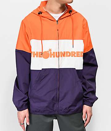 The Hundreds Port chaqueta anaranjada, blanca y morada
