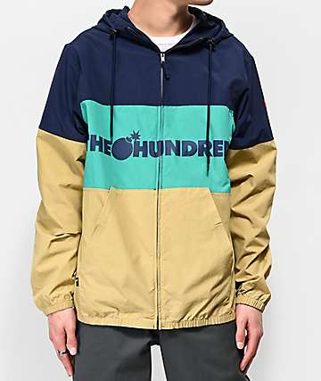 The Hundreds Port chaqueta cortavientos azul, verde y caqui