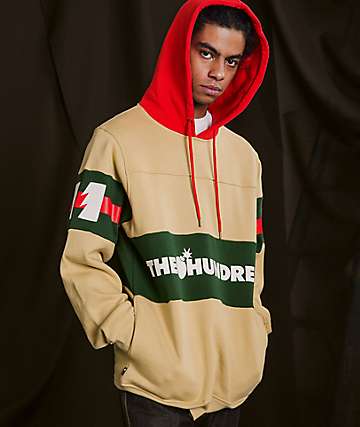The Hundreds Tilly sudadera con capucha caqui, roja y verde