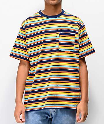 The Hundreds Varden camiseta de rayas azul, amarillo y naranja