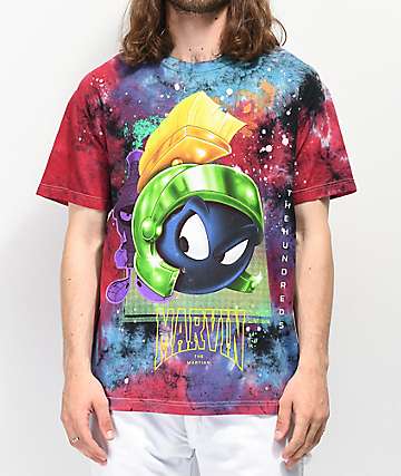 The Hundreds x Marvin The Martian Space Blue, Red & Black Tie Dye T-Shirt
