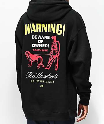 The Hundreds x Never Made Warning sudadera con capucha negra